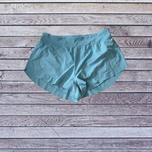 JoyLab Women's XL Lined Blue/Green Running Shorts Activewear Inside Waist Pocket